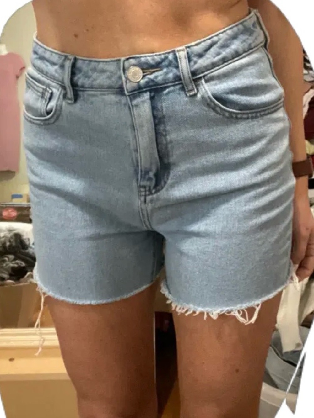 PacSun | Light Wash High-Waist Denim Shorts